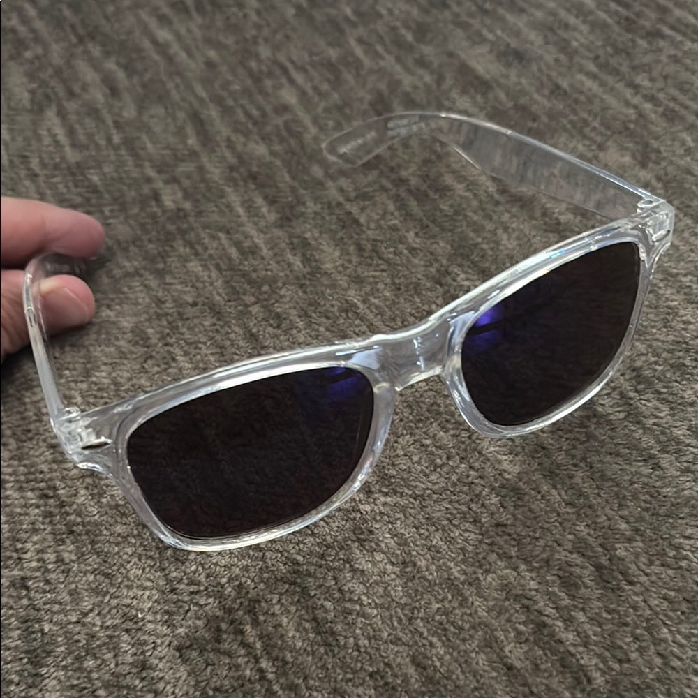 Clear Frame Sunglasses with Dark Lenses